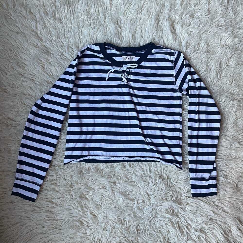 Hollister Oversized Striped Crop Sz XS